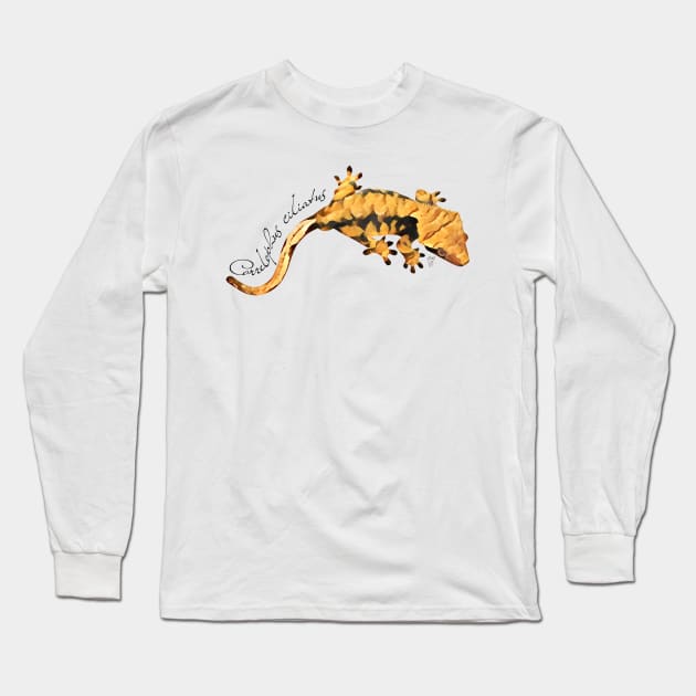 Crested gecko art Long Sleeve T-Shirt by austinmg